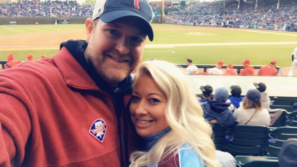 Harry and Melissa at a Phillies game